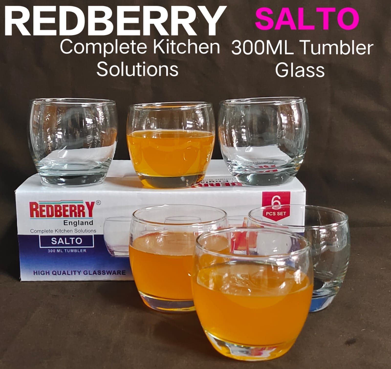 6pcs salto 300ml glasses