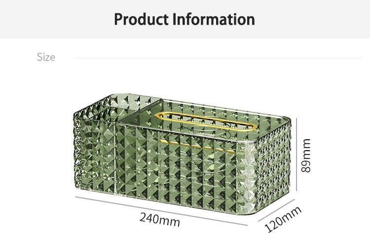 Diamond pattern tissue box with compartment - Image 4