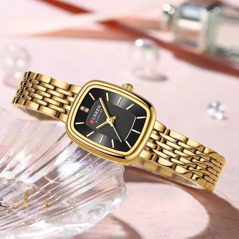 CURREN Luxury Square Women's Watches Brand Ladies Quartz Wristwatch Classic gold