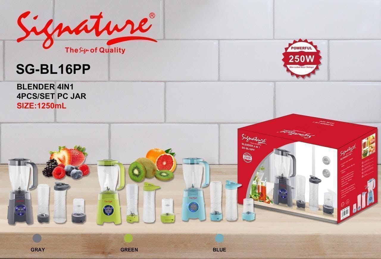4in1 Blenders (273W) (SG-BL16PP)  Available Colors: Green, Black and Blue