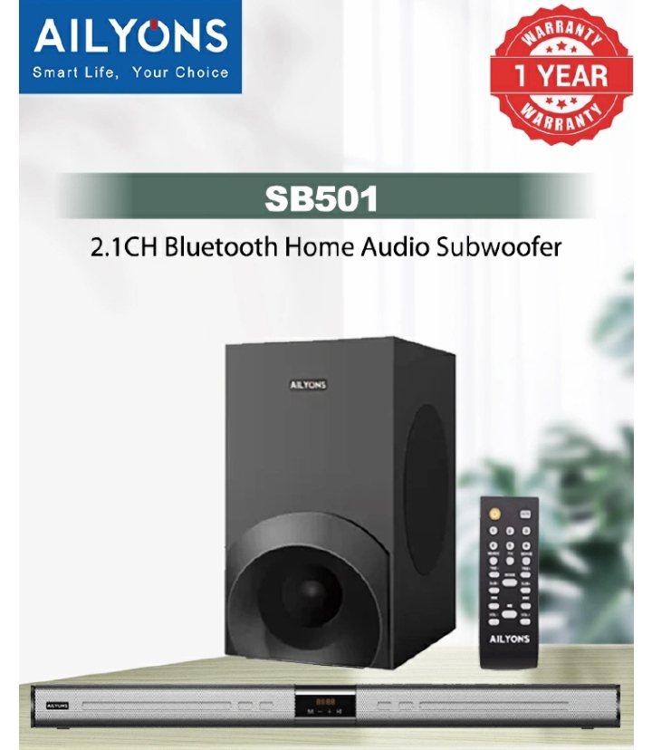 SB501 2.1CH Sound bar Subwoofer With Bluetooth Home Theater 18000W PMPO-Blk