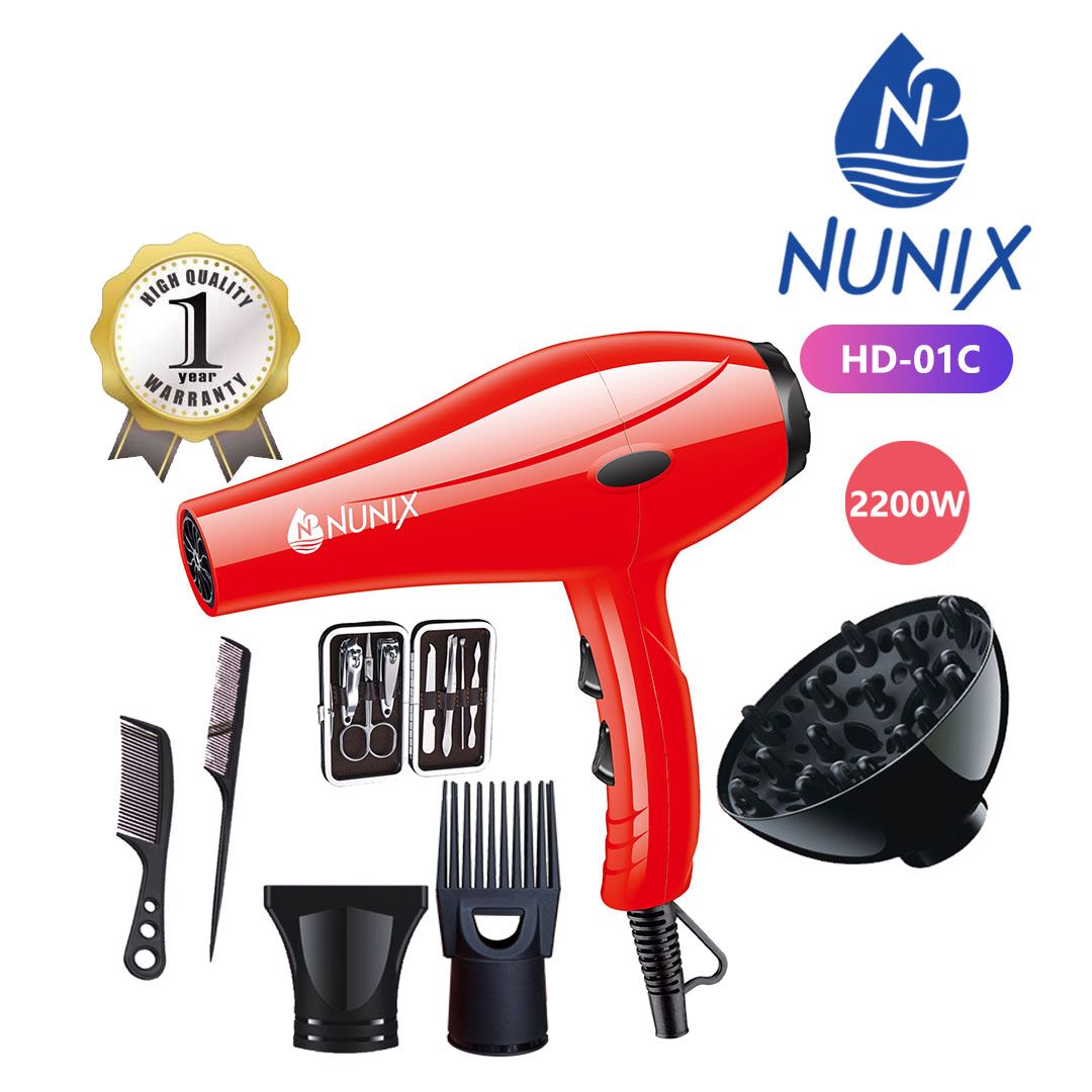 Nunix 2200W HD-01C blowdry With Accessories