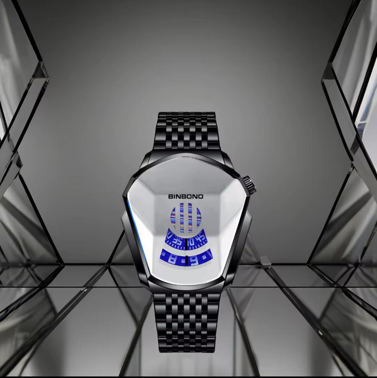 BINBOND STAINLESS STEEL GENTS  WATERPROOF  WRISTWATCH