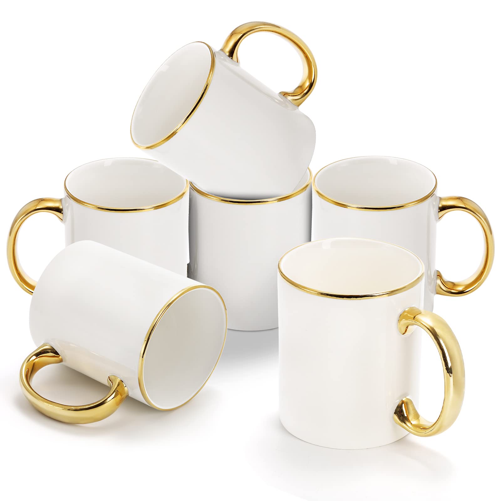 Gold Rimmed Ceramic Coffee Mugs 20271