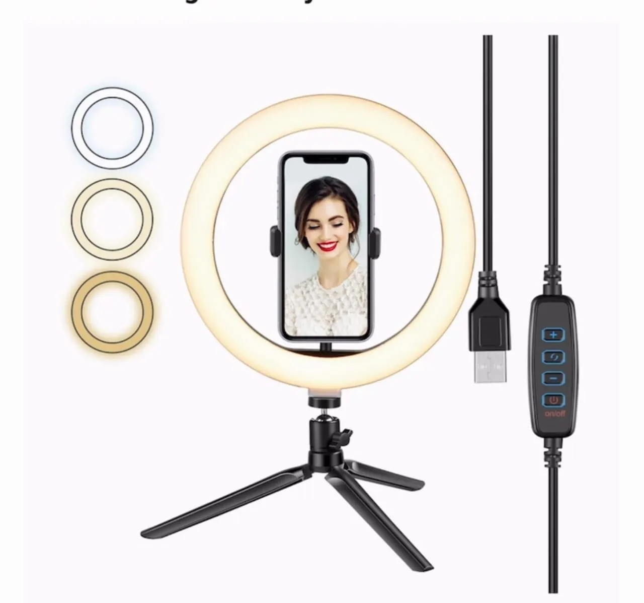 Main image of 8-Inch Tripod Stand Ring Light with Remote