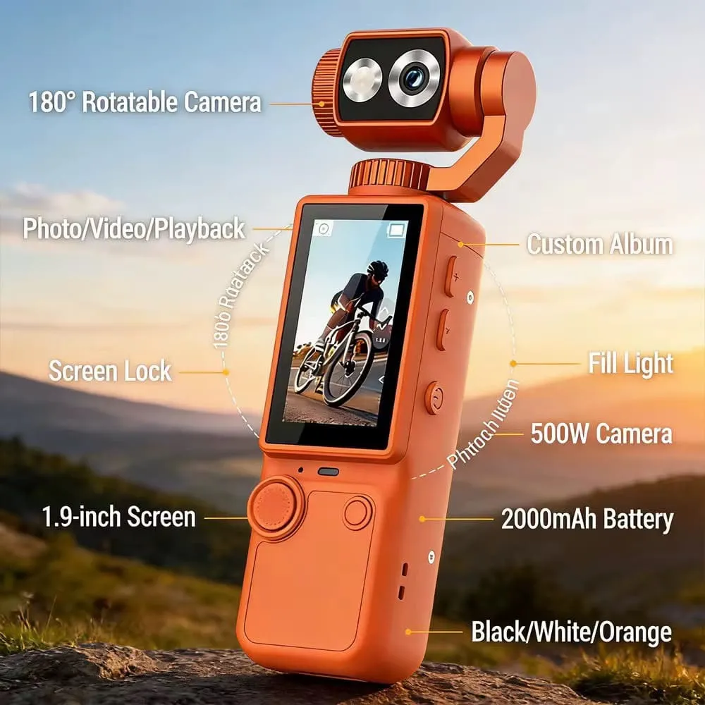 Q8 4K Ultra HD Sports Vlogging Camera Pocket Gimbal Camera -Handheld Camera
