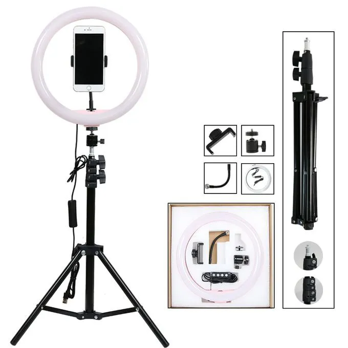 12" Selfie Ring Light with 55" Extendable Tripod Stand, Selfie Light with Phone Holder and Bluetooth Remote, Dimmable LED Ring Light for Streaming, TikTok, Zoom, Vlogging, YouTube, etc
