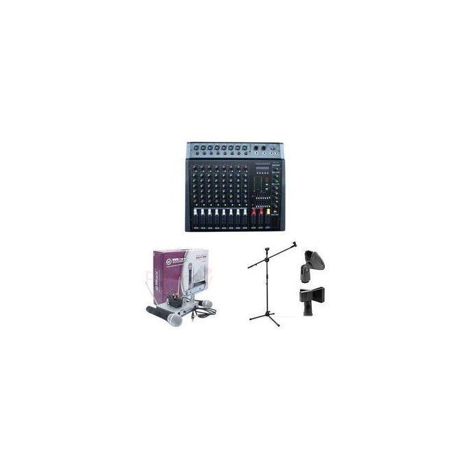 Bromax Omax Mixer 8 Channel With Free Wireless Microphone And Mic Stand