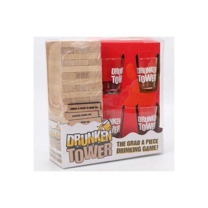 Drunken Tower Jenga Wooden Building Blocks Game