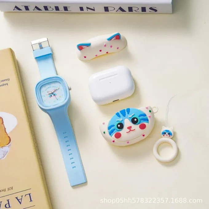 Cute Cat Watch Combo – Watch, Wireless Earbuds, and Case - Image 2