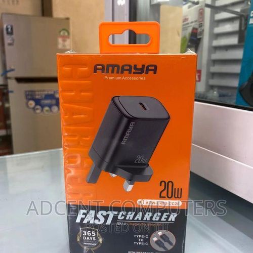 Amaya Super Fast 20W Power Adapter with Type C to C Cable