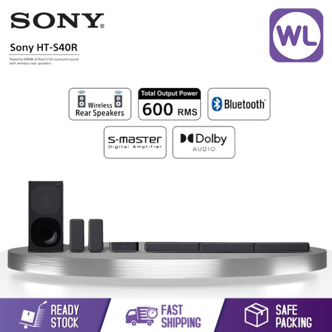 BT HT-S40R Sony 600 Watts Home Theatre SoundBar System Wireless Real Speaker 5.1CH