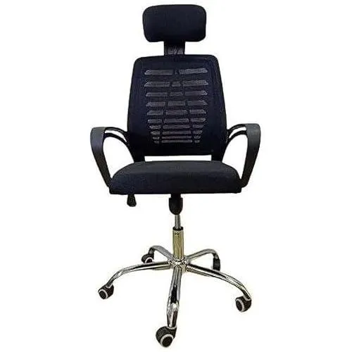 Secretarial Mesh Office Chair with Headrest - Image 2
