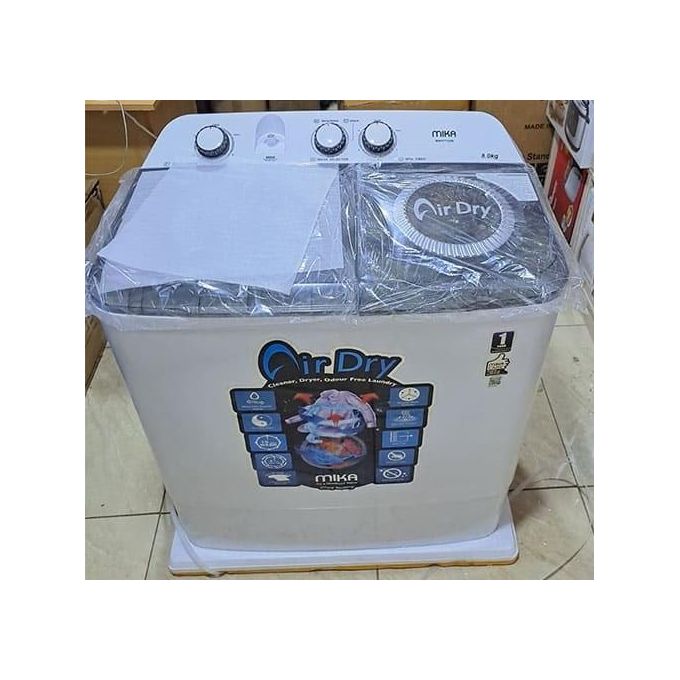 Mika Washing Machine 8kg Twin Tub, MWSTT2208 White & Grey(1YR WRTY). - Image 3