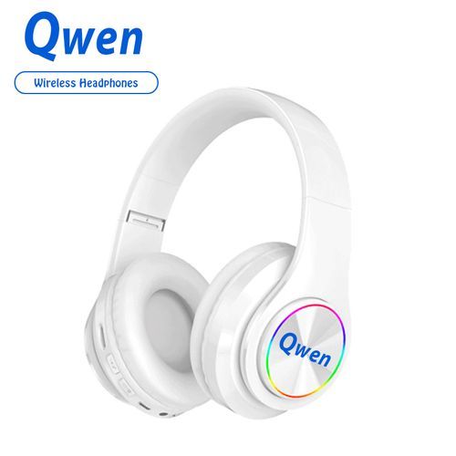 Qwen Wireless Earbuds Bluetooth Headphones Bluetooth Headsets LED Light Foldable-White