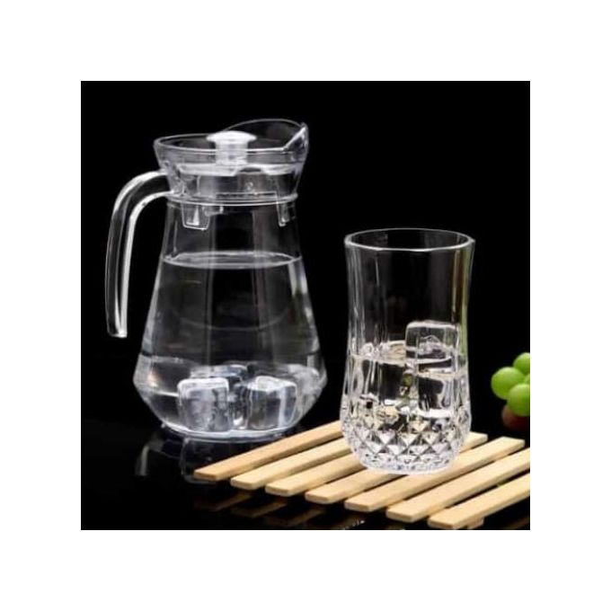 Wine ,Juice, Water Serving Glass Jugs 6pc Glass