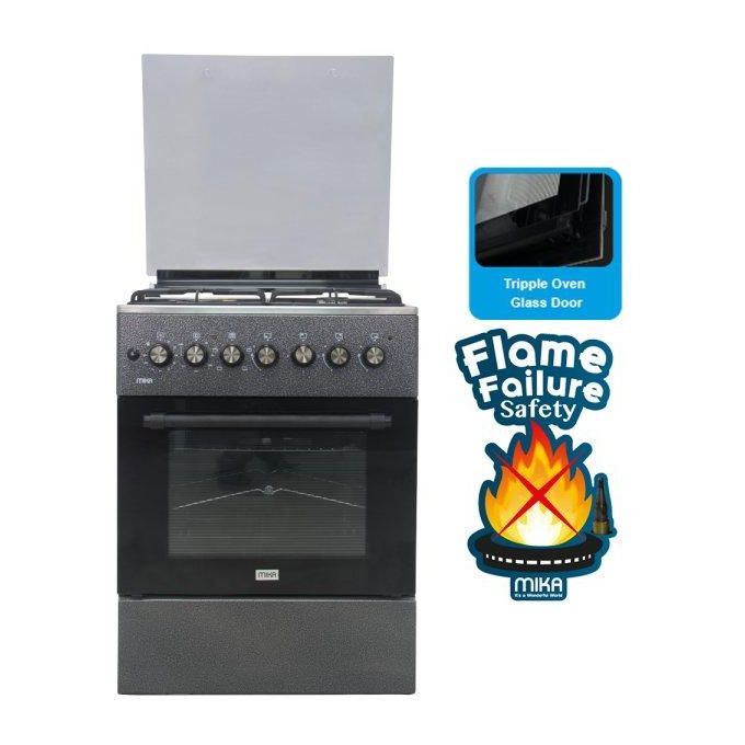 Mika 60 by 60, 3G+1E, Free Standing Cooker with Electric Oven - Image 3