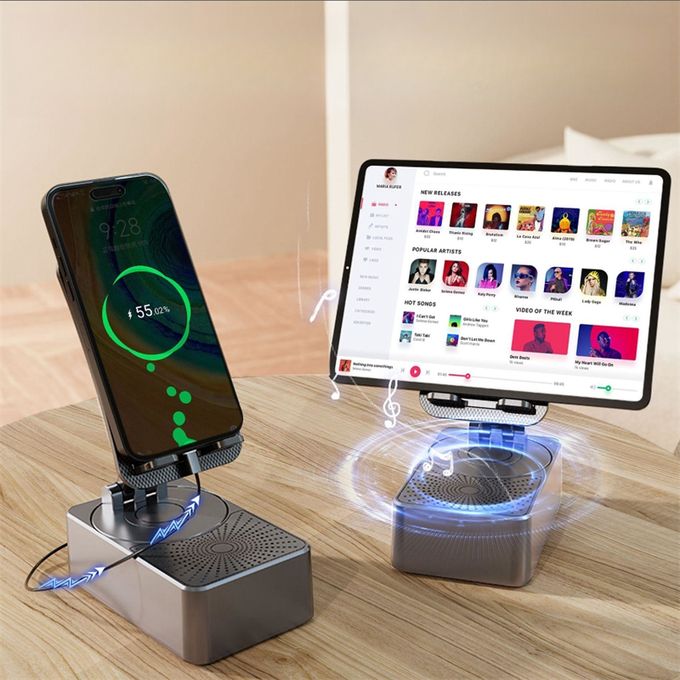Bluetooth Audio Phone Holder With Wireless Bluetooth Speaker, Surround Sound