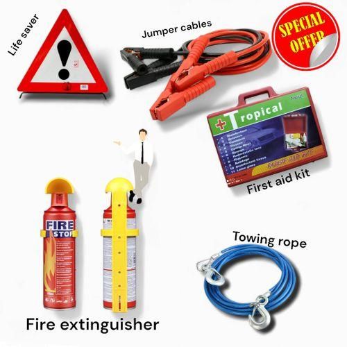 Main image of Warning Triangles Sign Life Saver Pair Reflector,Fire Extinguisher ,towing Rope & First Aid Kit Road Safety Emergency & Compliance Kit Set