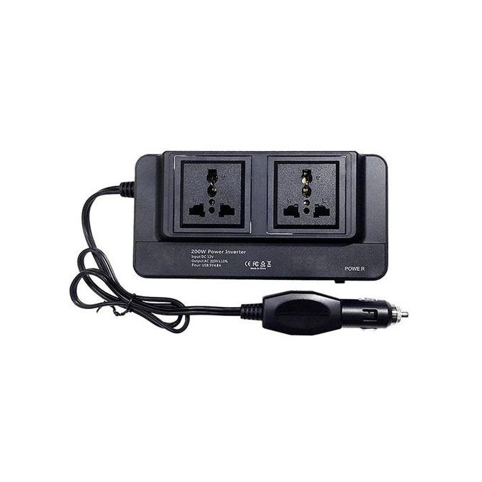 Meind 200W Car Plug Converter DC 12V to 220V AC Car 4 USB Ports Charger Adapter Car Power EU Plug