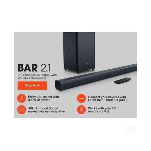 JBL BAR 2.1 MK2 With Wireless Subwoofer - Soundbar With Deep Bass