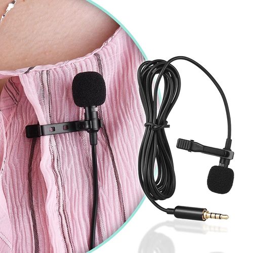 Lapel Microphone 3.5mm For Cameras Phone - Side view