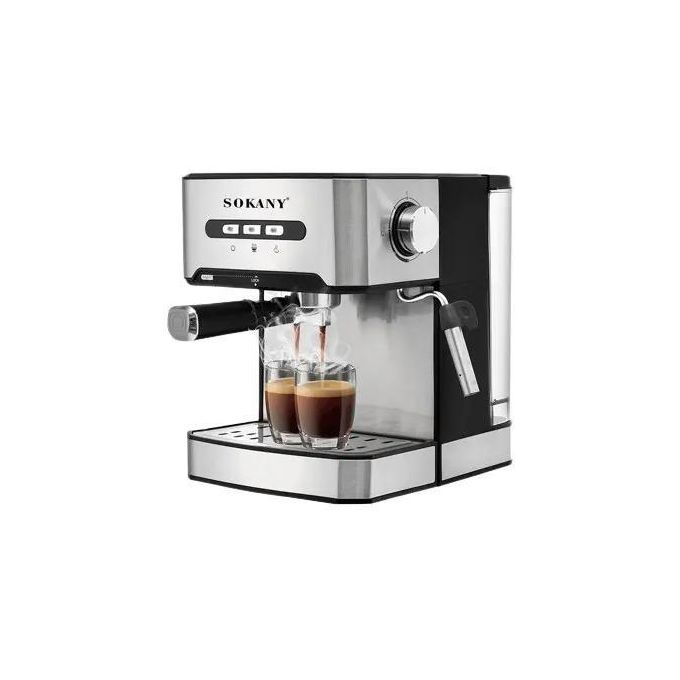 Sokany Quality Espresso Coffee Machine, Stainless Steel -1.6L - Back view
