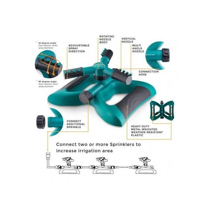 3 Arm 360⁰ Auto-Rotating Water Garden Sprinkler. - Image 4