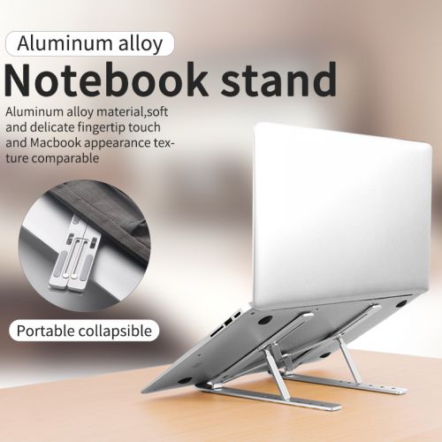 Folding Metal Laptop|Tablet Stand - Silver - Image 2