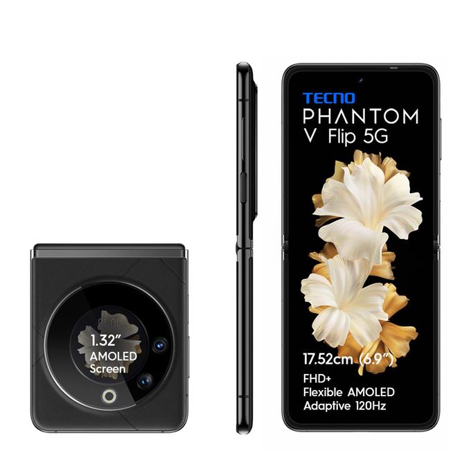 Tecno Phantom V Flip 5G, 256GB + 8GB RAM (Single SIM) 4000mAh, Iconic Black - Image 5