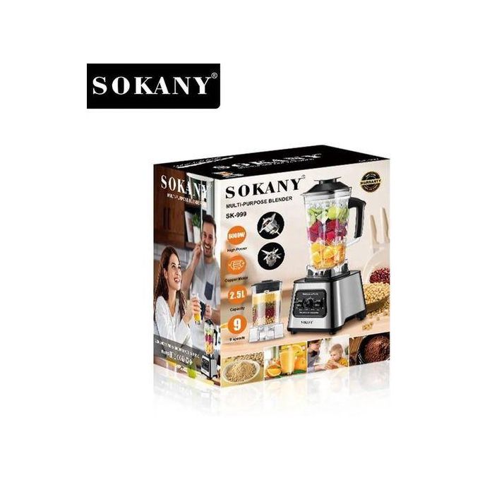 Sokany Heavy duty 6000W High Power Mixer, Multi Purpose Professional Blenders for Kitchen - Back view