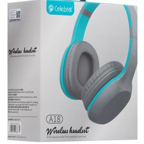 Celebrat A18 Wireless Bluetooth Headphones Wit Extra Bass Blue - Image 3