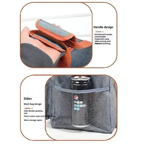 Portable double-layer waterproof lunch insulation bag Black - Image 3
