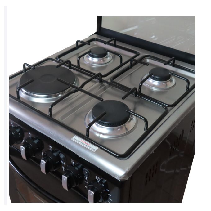 ICECOOL Volsmart 4 Burners Free Standing Gas Cooker Cooking Range with 60L Oven 3 Gas + 1 Electric VGS-581 Black - Image 3
