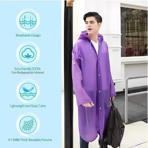 Ultra-Durable Reusable EVA Raincoat – 100% Waterproof & Tear-Resistant - Image 3