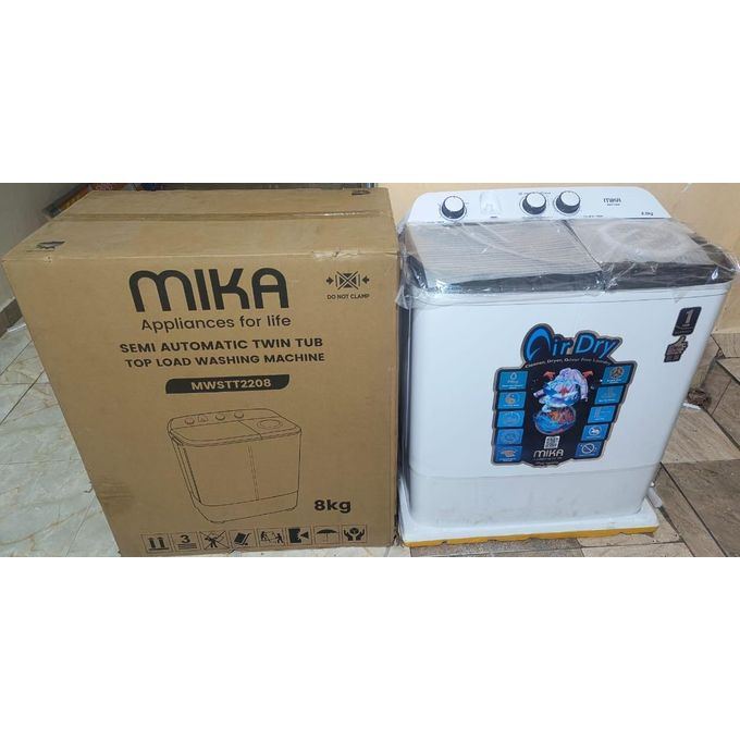 Mika Washing Machine 8kg Twin Tub, MWSTT2208 White & Grey(1YR WRTY). - Image 4