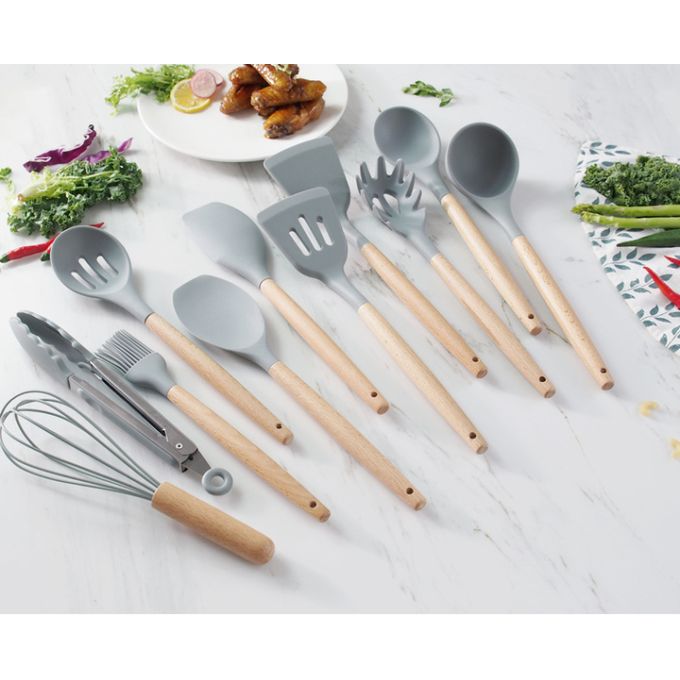 12pc Silicone Non Stick Cooking Spoon Set - Image 2