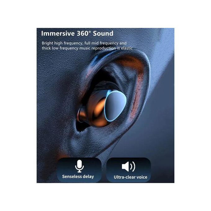 RichRipple M10 LED Display Bluetooth Headsets 9D Stereo Wireless Earphones Earpods - Close-up