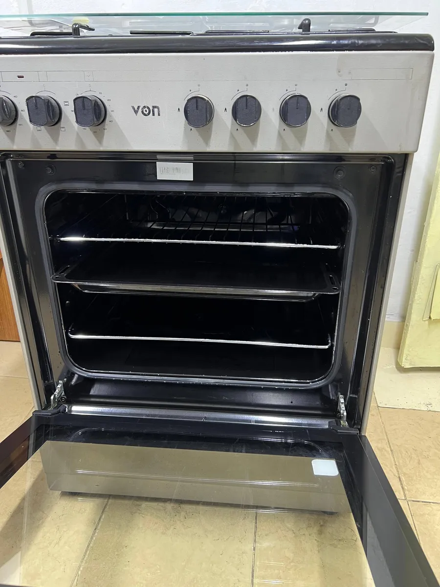 VON VCF664061FSX Freestanding Cooker – 4 Gas Burners + Electric Oven, Cast Iron Pan Support, Flame Failure Device - Image 5