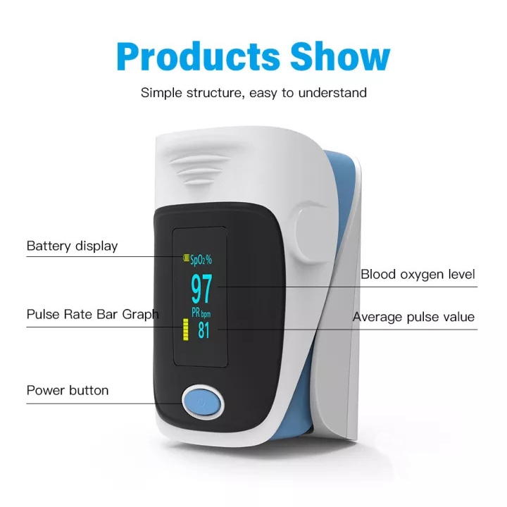 Fingertip Pulse Oximeter - Black & Light Blue - Image 4