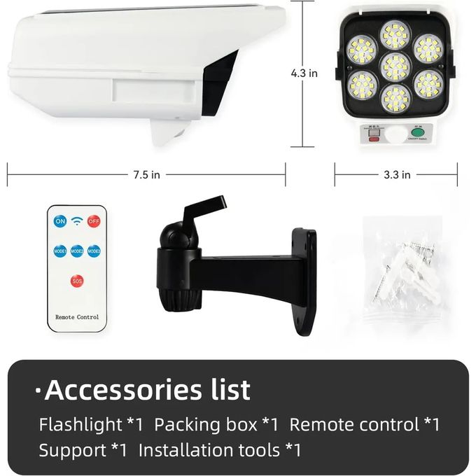 Solar Light High Simulation Camera Solar Flood Light With Motion Sensor And Remote Control - Image 2