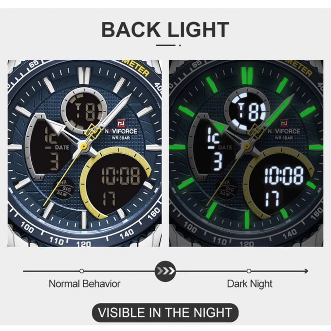 Naviforce Men Digital Analogue 30M Water Resist Wrist Watch 8 - Image 5