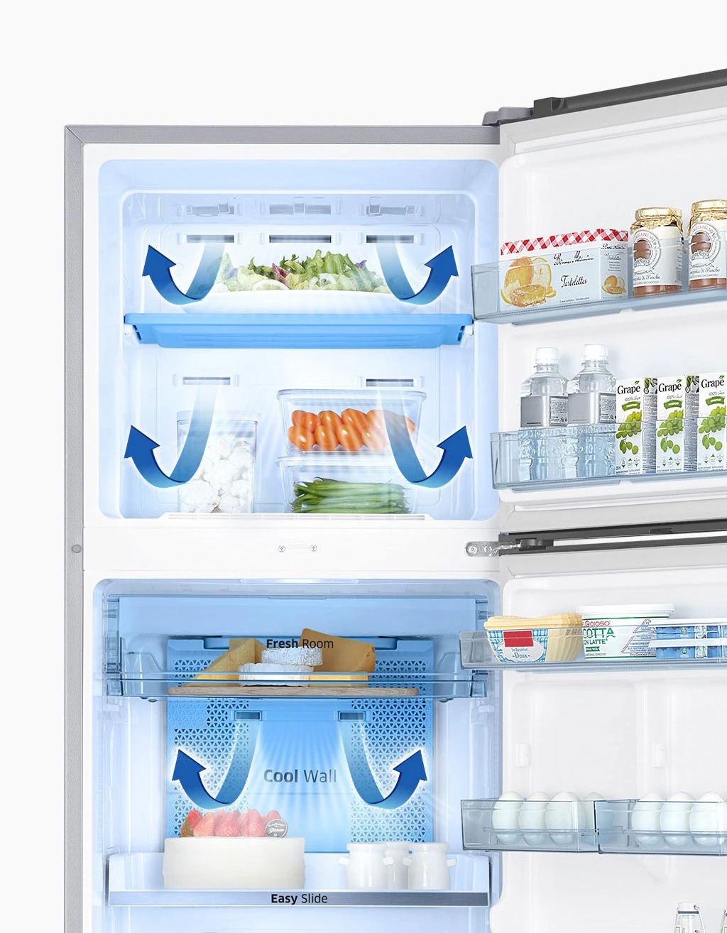 Samsung RT31K3082S8 - Top Freezer Refrigerator, 251L - Silver - Image 4