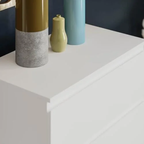 Dove 5 Drawers Chest Of Drawers- White Particle Board, 70x40x100cm - Image 4