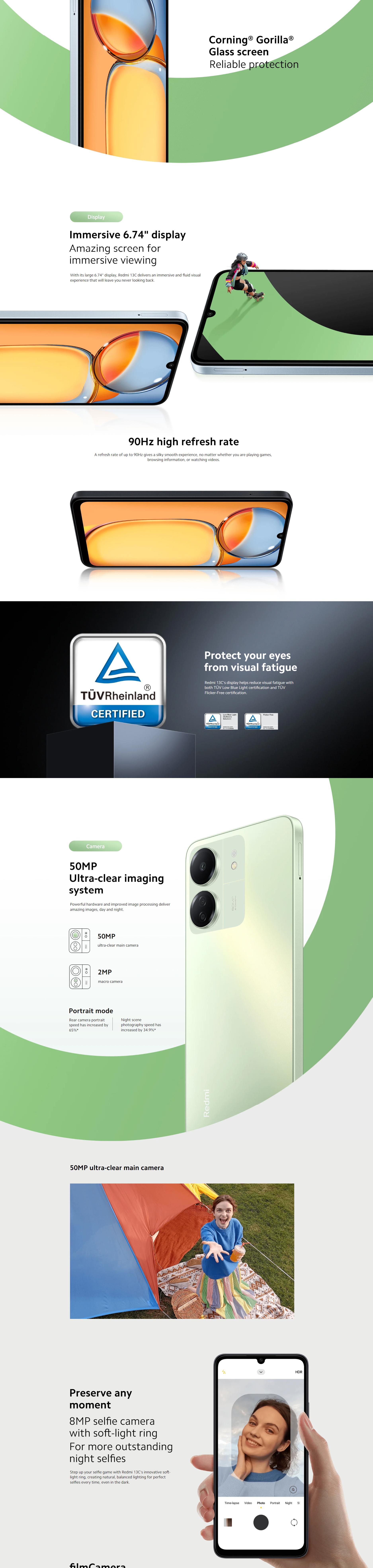 XIAOMI Redmi 13C, 6.74"(6GB RAM+128GB Storage)5000mAh Dual Sim-Black - Image 2