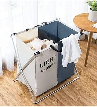 2 compartment foldable laundry Basket