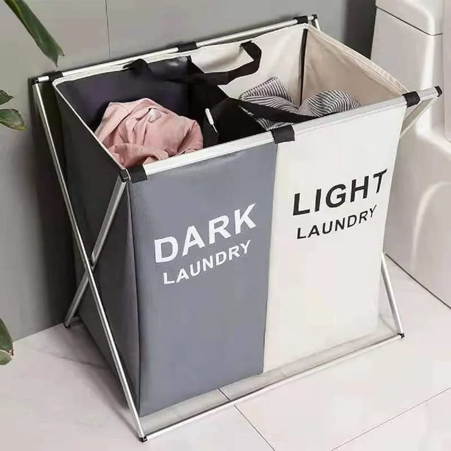 2 compartment foldable laundry Basket - Image 4