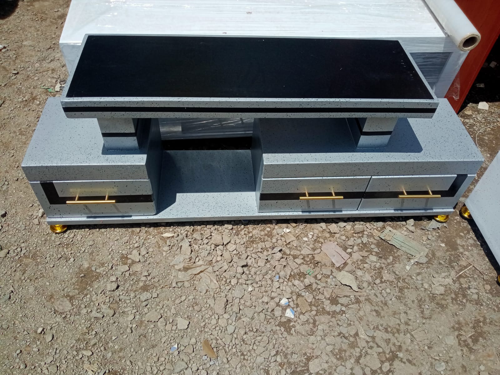 TV STAND WITH LED LIGHTS FITTED SUPPORT UPTO 50 INCH TV SIZE WITH DRAWERS. - Image 3