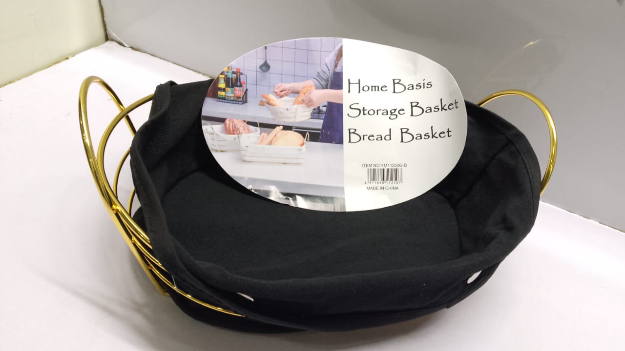Gold frame black cloth storage bread basket - Image 3