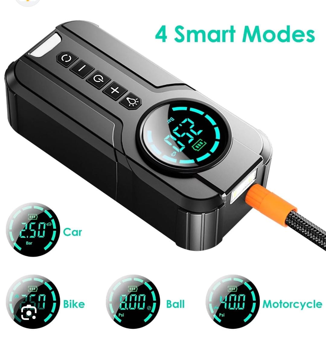 car cigar lighter powered Portable Smart Air Pump - Image 5